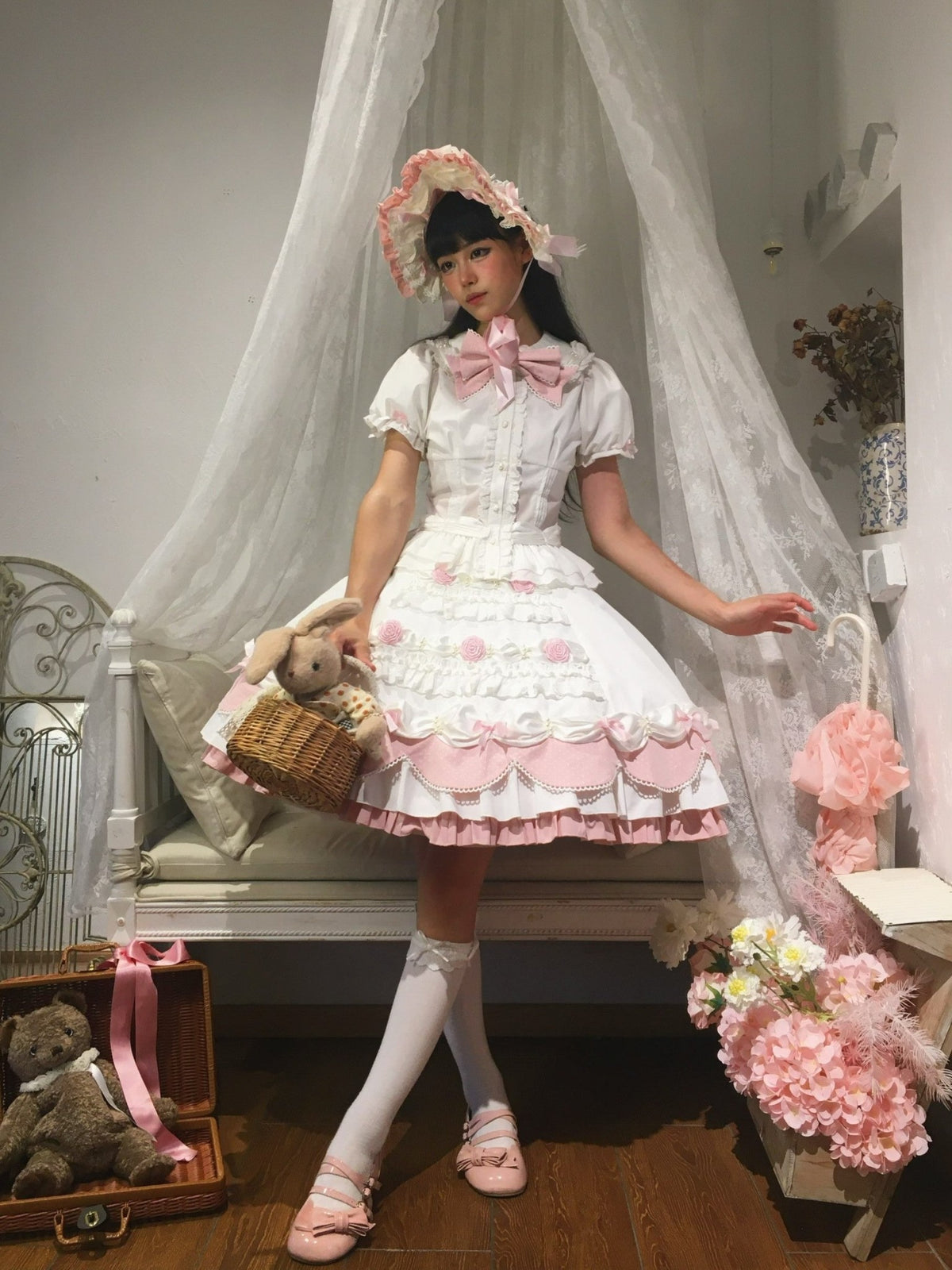 Cream Piping Cake Vintage Old-School Sweet Lolita Dress - LolitaEra