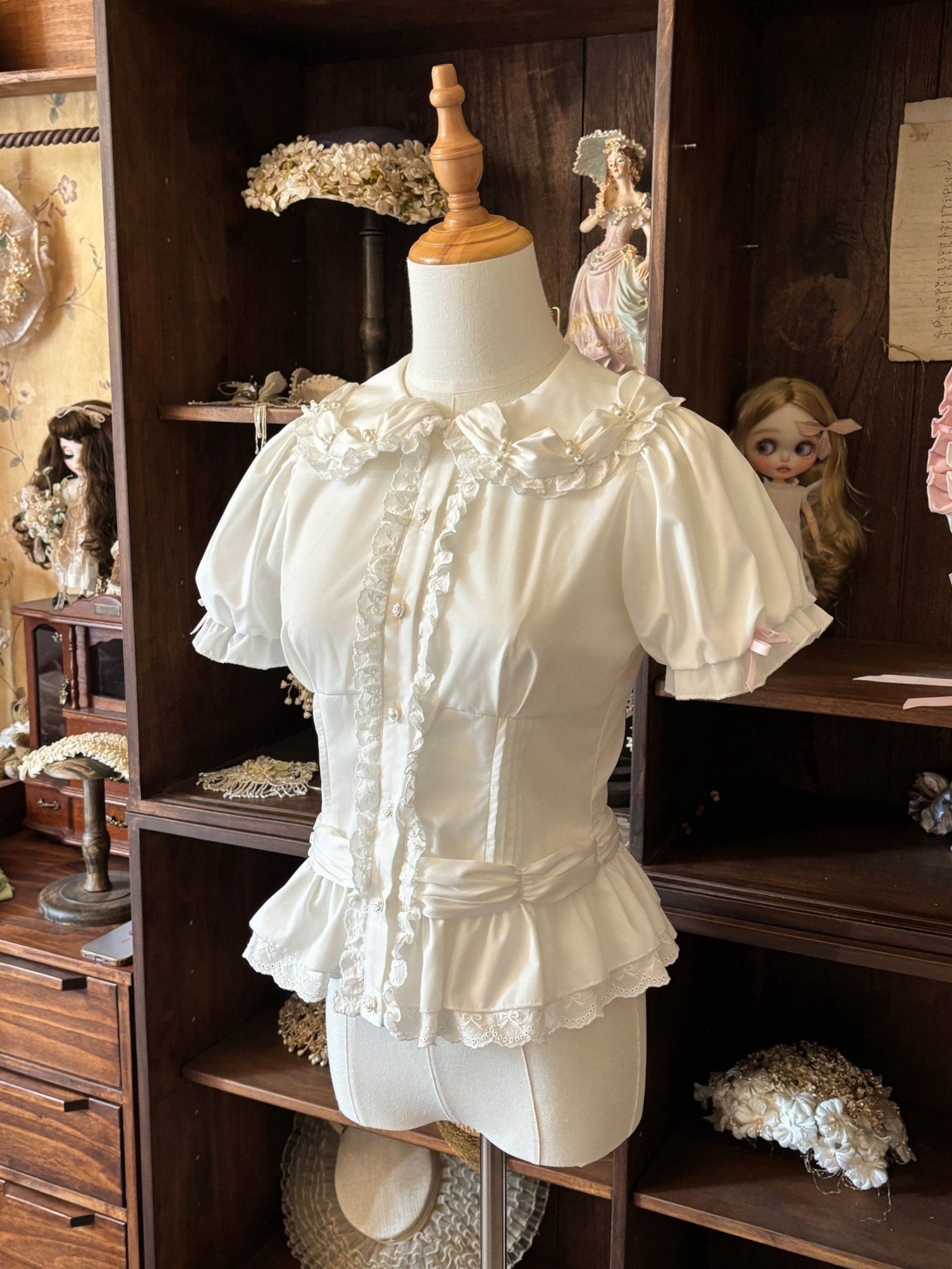 Cream Piping Cake Vintage Old-School Sweet Lolita Dress - LolitaEra