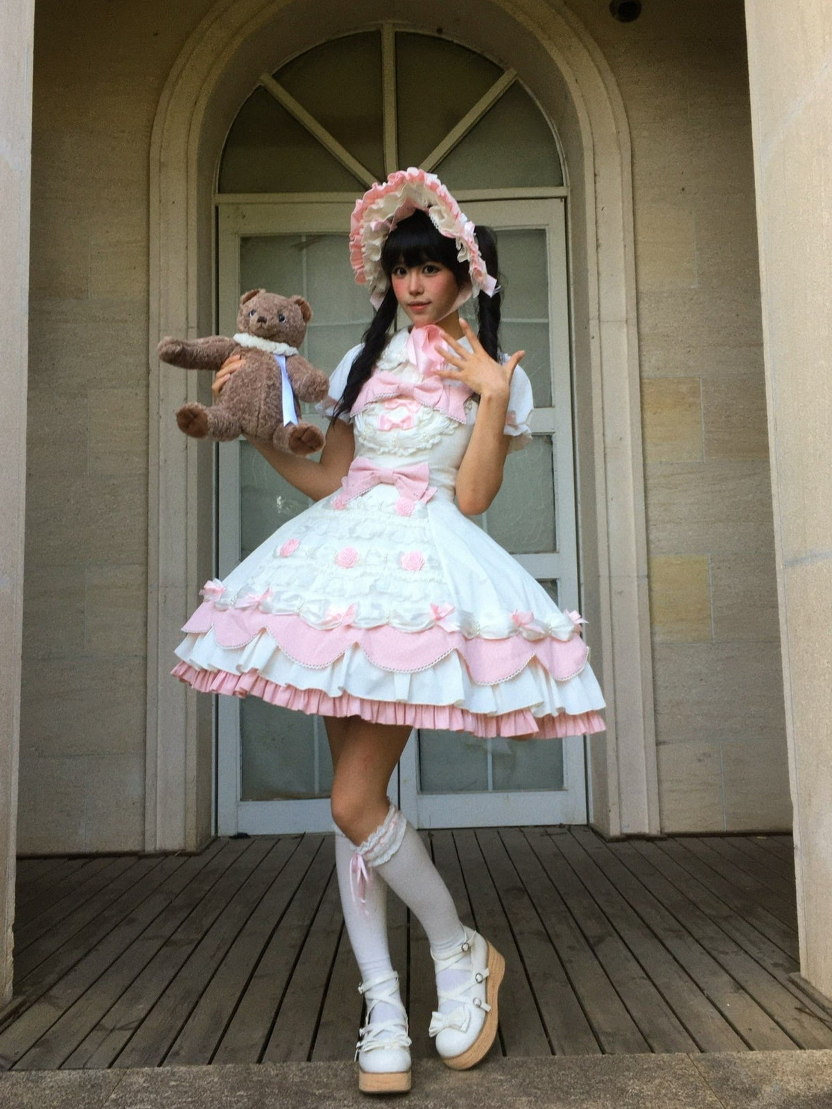 Cream Piping Cake Vintage Old-School Sweet Lolita Dress - LolitaEra