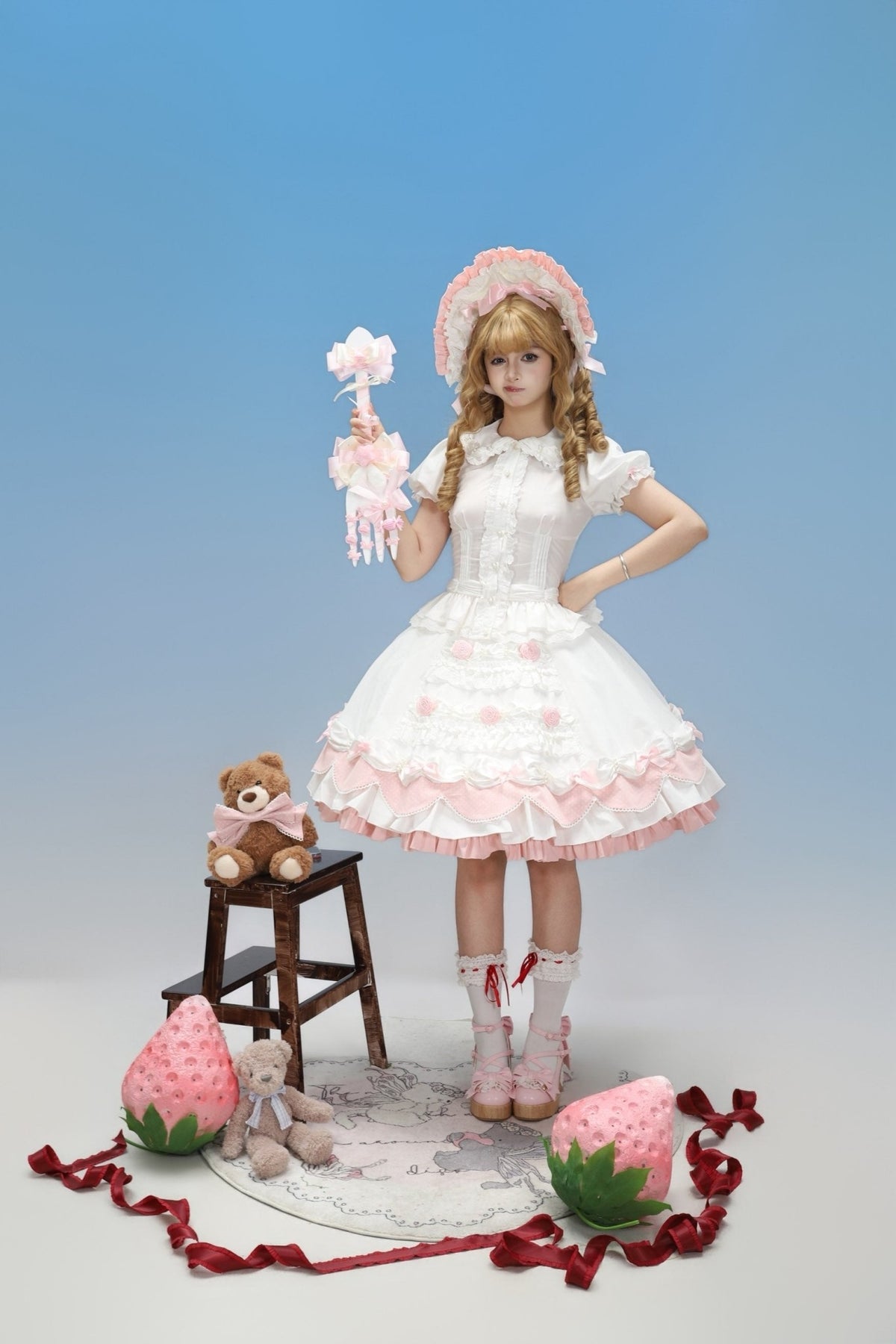 Cream Piping Cake Vintage Old-School Sweet Lolita Dress - LolitaEra