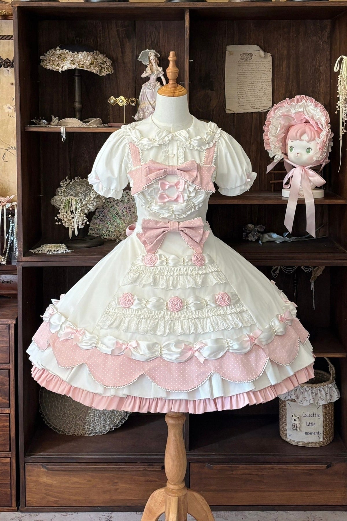 Cream Piping Cake Vintage Old-School Sweet Lolita Dress - LolitaEra