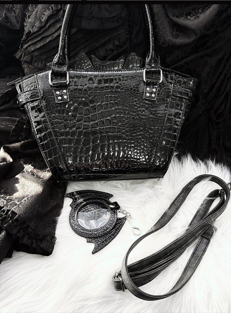 Cross Bat Gothic Subculture Lolita Handbag Crossbody Bag 1220 - LolitaEraBlack SetCross Bat Gothic Subculture Lolita Handbag Crossbody Bag 1220