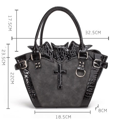 Cross Bat Gothic Subculture Lolita Handbag Crossbody Bag 1220 - LolitaEraBlack SetCross Bat Gothic Subculture Lolita Handbag Crossbody Bag 1220