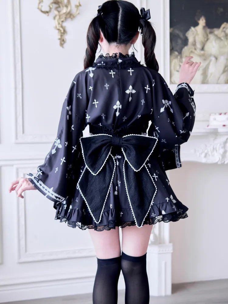 Cross Covenant Japanese Light Gothic Mass Produced Yukata Set - LolitaEra