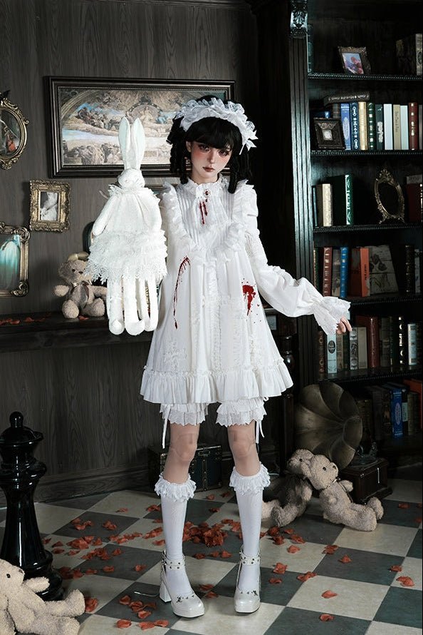 Cross Doll Gothic Lolita OP Dress Set LE1193 - LolitaEraShort OP SetSCross Doll Gothic Lolita OP Dress Set LE1193
