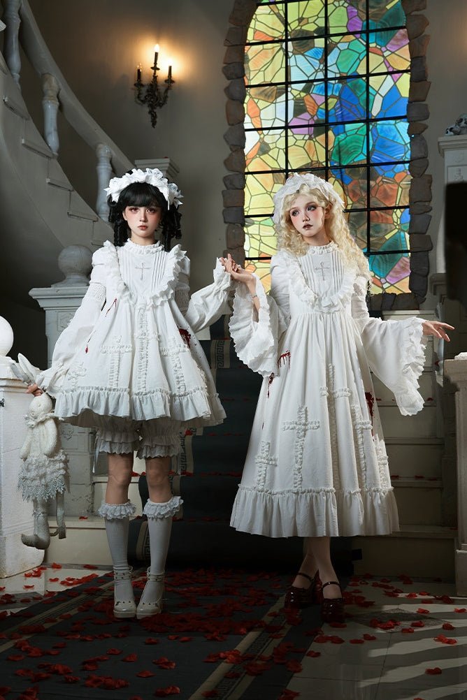 Cross Doll Gothic Lolita OP Dress Set LE1193 - LolitaEraShort OP SetSCross Doll Gothic Lolita OP Dress Set LE1193