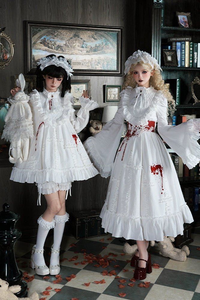 Cross Doll Gothic Lolita OP Dress Set LE1193 - LolitaEraShort OP SetSCross Doll Gothic Lolita OP Dress Set LE1193