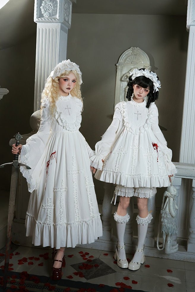 Cross Doll Gothic Lolita OP Dress Set LE1193 - LolitaEraShort OP SetSCross Doll Gothic Lolita OP Dress Set LE1193
