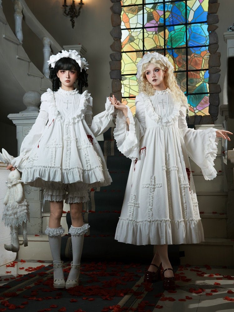 Cross Doll Gothic Lolita OP Dress Set LE1193 - LolitaEraShort OP SetSCross Doll Gothic Lolita OP Dress Set LE1193