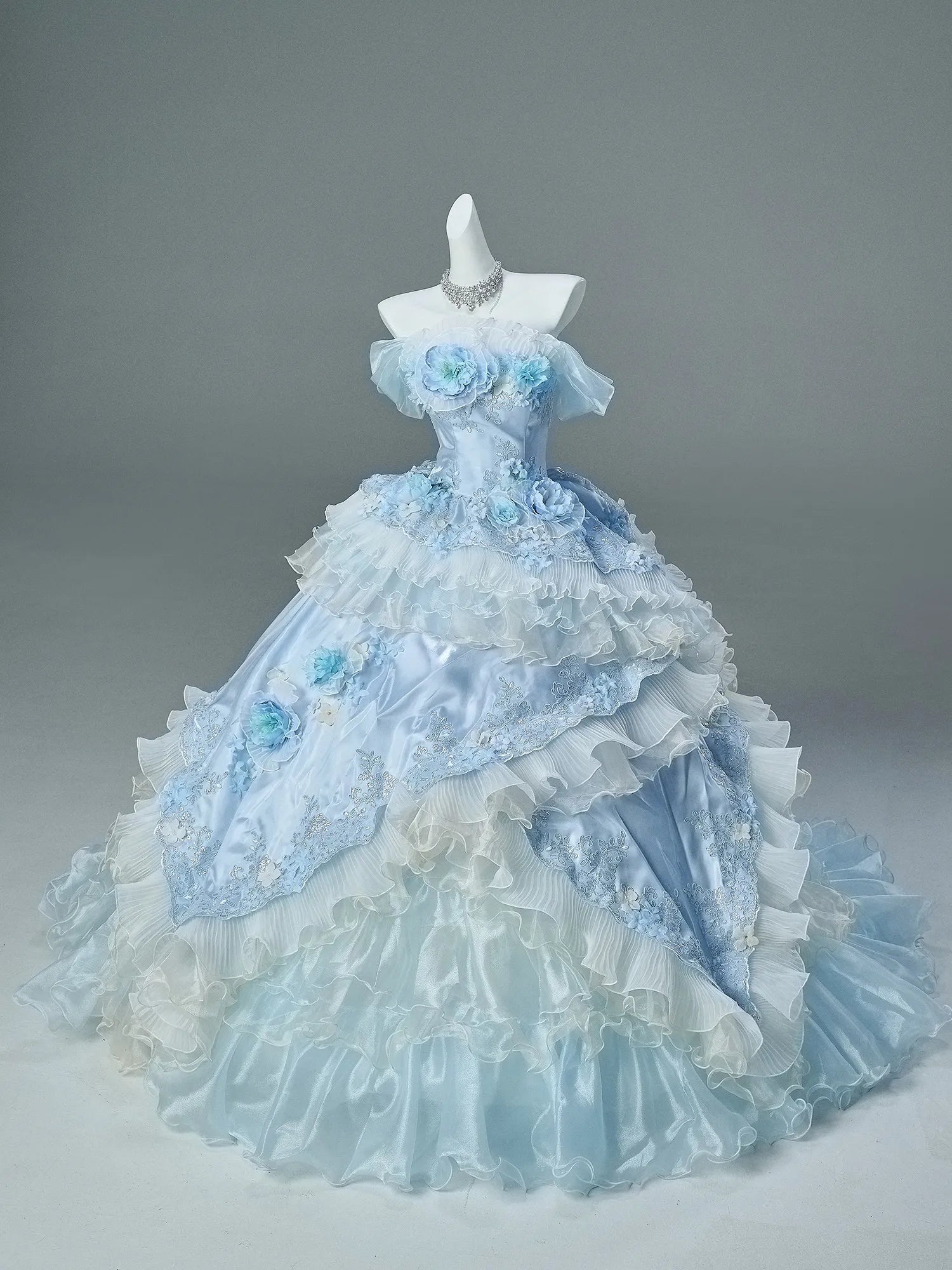 Cross Queen | "Glacier luna" 26 New Large Hem Birthday Vintage 18th Birthday Princess Adult Gown