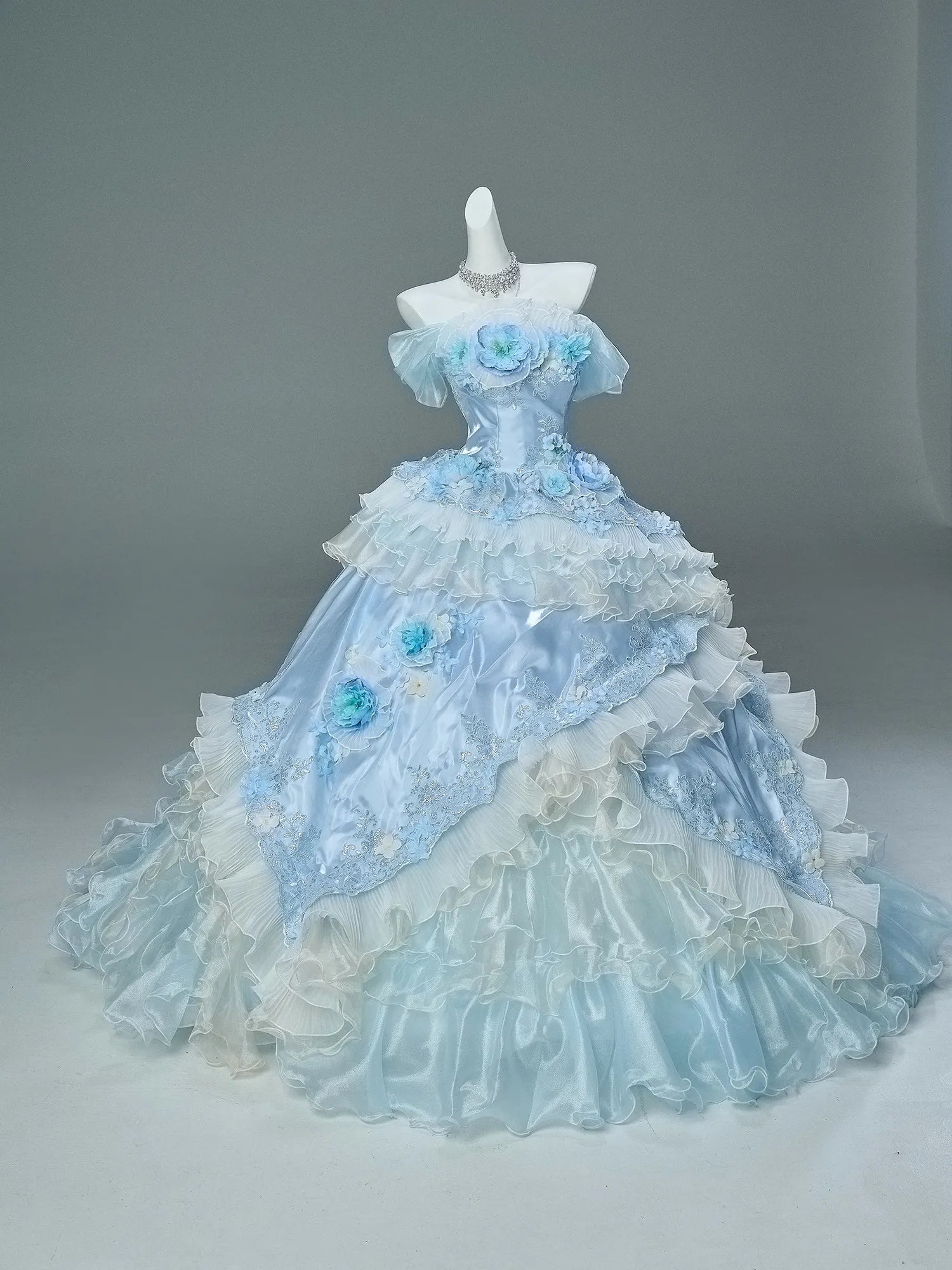 Cross Queen | "Glacier luna" 26 New Large Hem Birthday Vintage 18th Birthday Princess Adult Gown