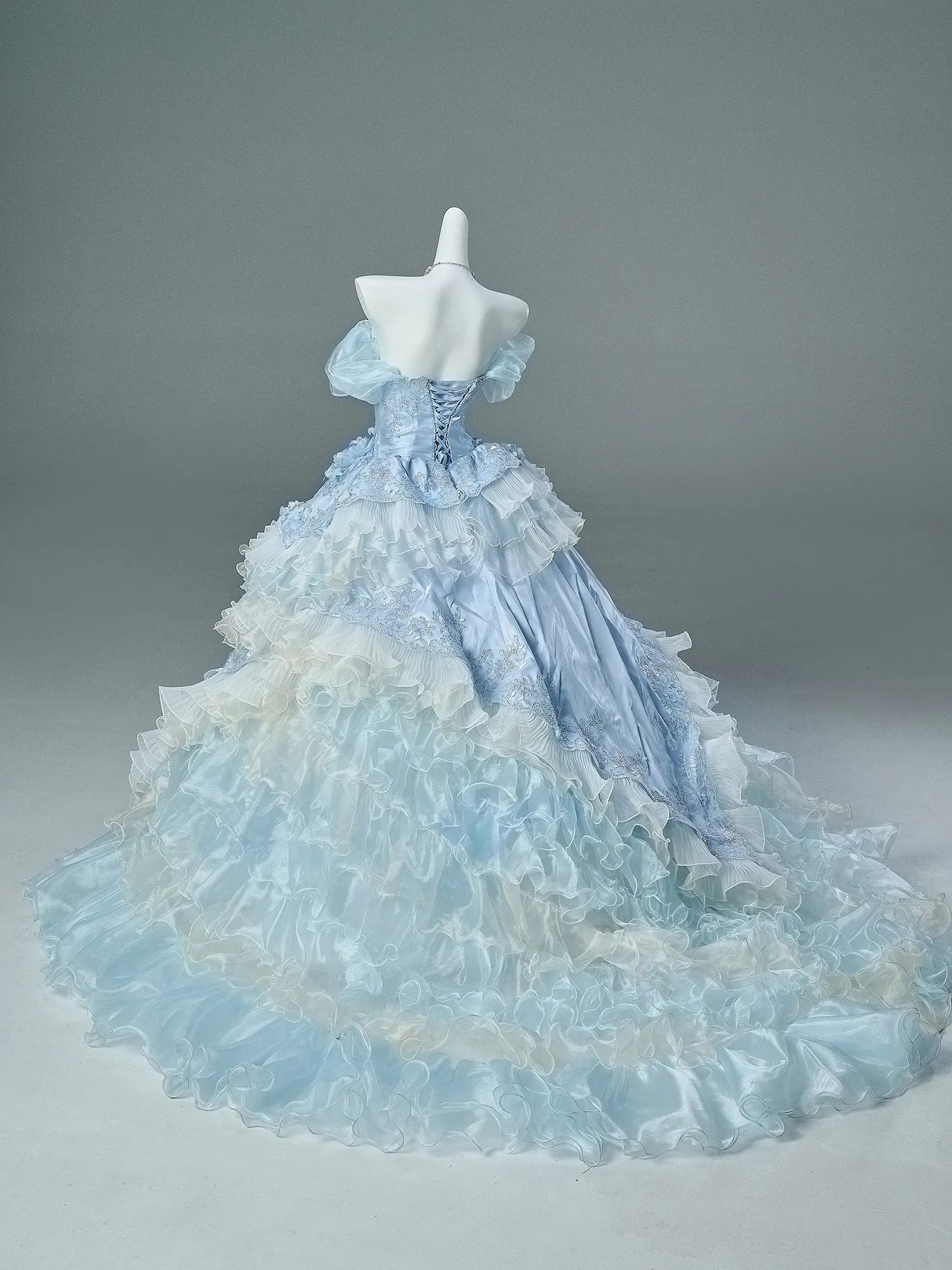 Cross Queen | "Glacier luna" 26 New Large Hem Birthday Vintage 18th Birthday Princess Adult Gown