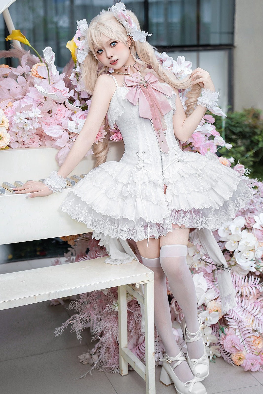 Cupid Sequence White Lolita JSK Dress Set - LolitaEra
