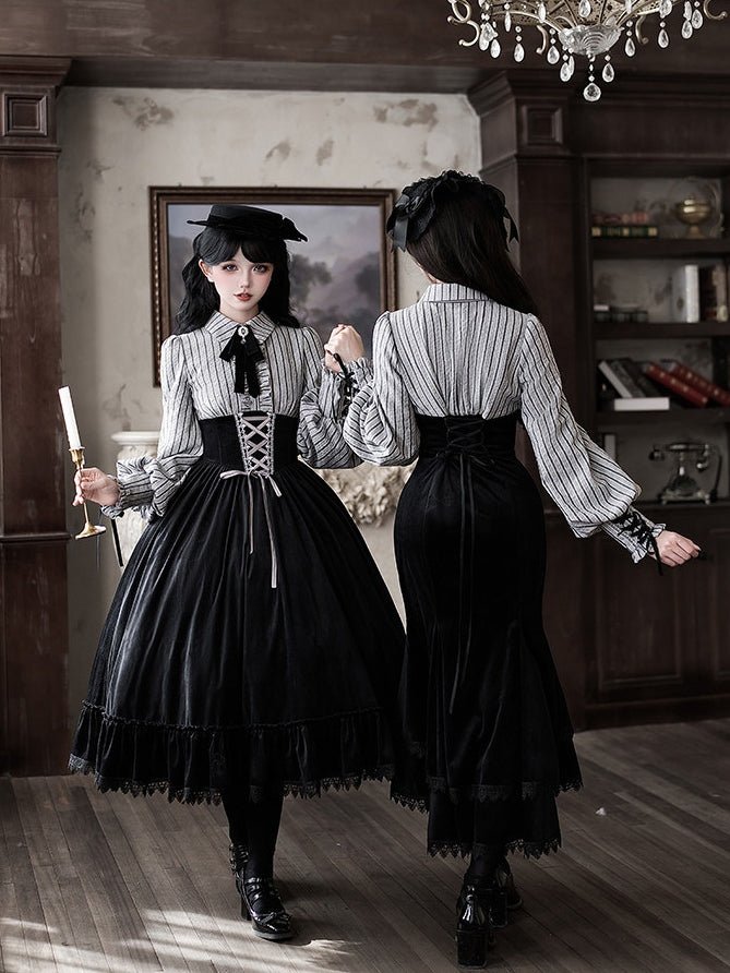 Curtain Call Classic Lolita OP/Mermaid Dress Set 1323 - LolitaEraOP Dress SetSCurtain Call Classic Lolita OP/Mermaid Dress Set 1323