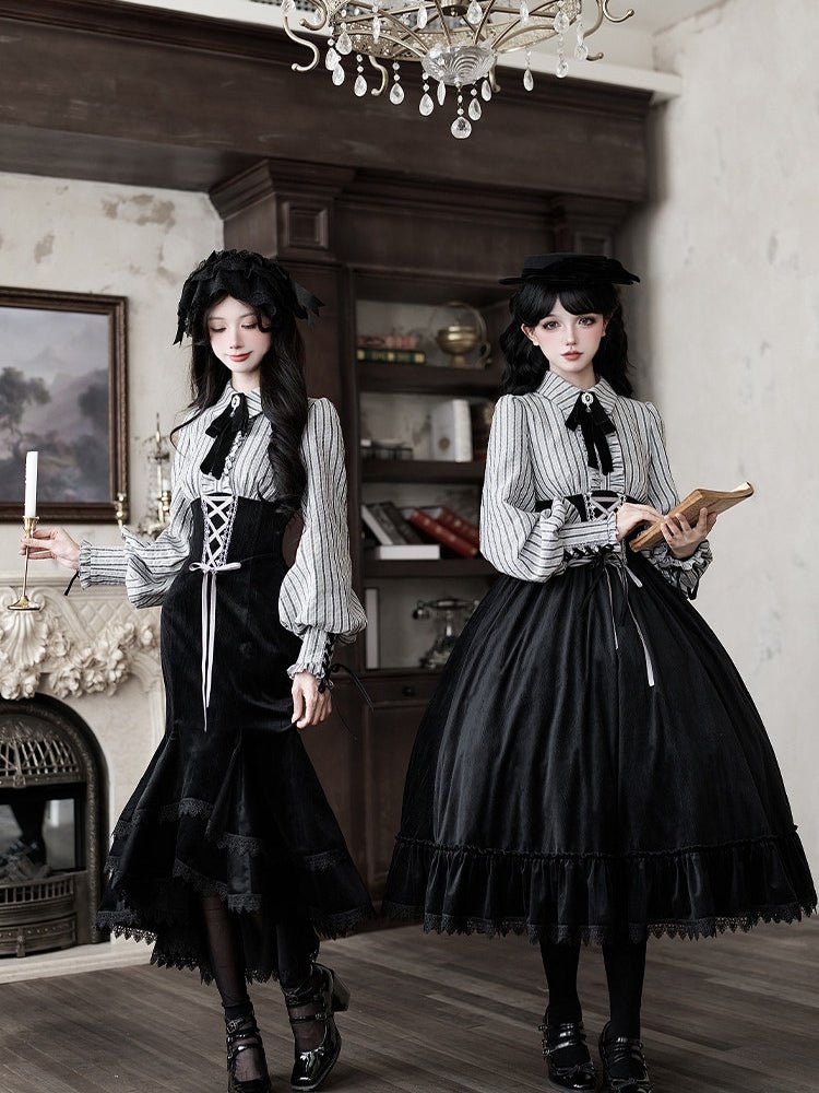 Curtain Call Classic Lolita OP/Mermaid Dress Set 1323 - LolitaEraOP Dress SetSCurtain Call Classic Lolita OP/Mermaid Dress Set 1323