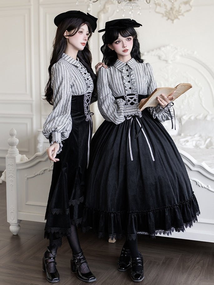 Curtain Call Classic Lolita OP/Mermaid Dress Set 1323 - LolitaEraOP Dress SetSCurtain Call Classic Lolita OP/Mermaid Dress Set 1323
