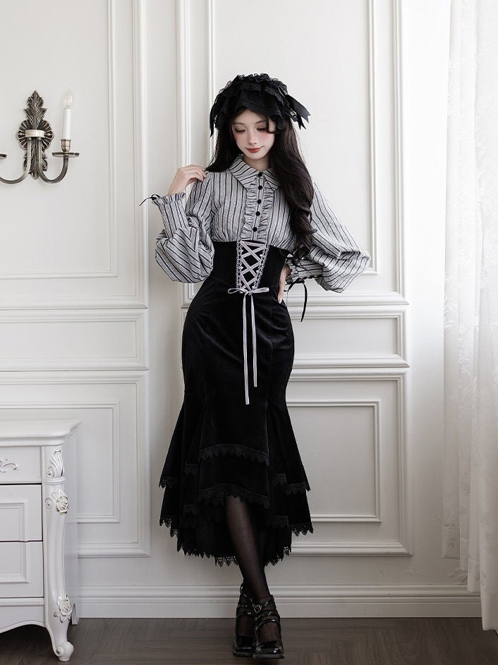 Curtain Call Classic Lolita OP/Mermaid Dress Set 1323 - LolitaEraOP Dress SetSCurtain Call Classic Lolita OP/Mermaid Dress Set 1323