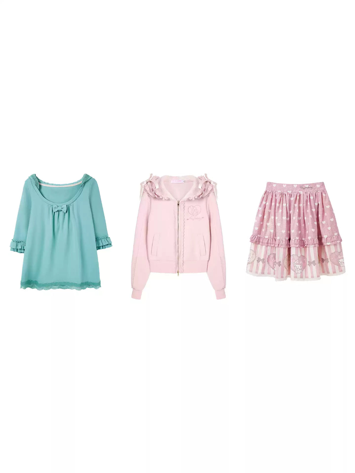 Cute Collaboration Set Sweatshirt Cropped Jacket Designer Half-Sleeve Top