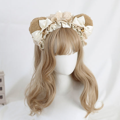 Lolita Sweet Bear Ear Bow Hair Accessory KC (20 Colors) LE6020