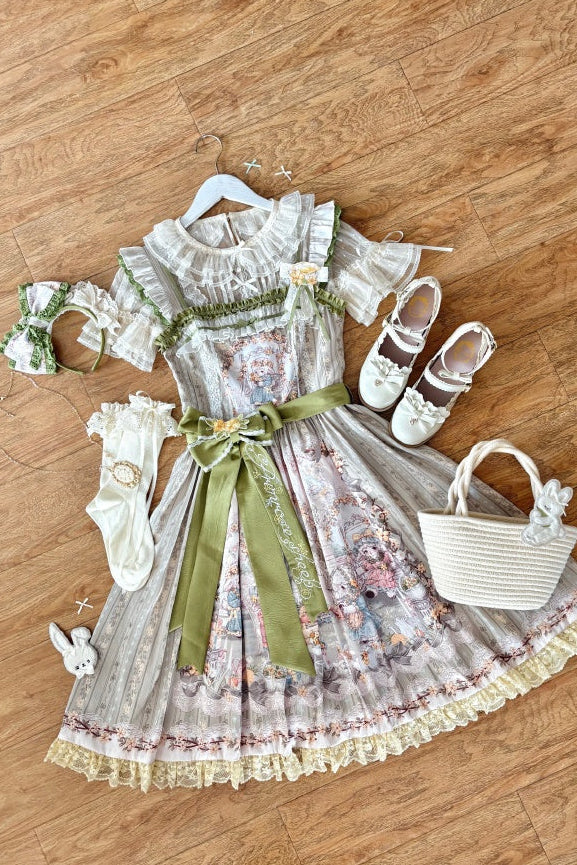 Spring Sheep Pastoral Lolita Printed JSK Dress