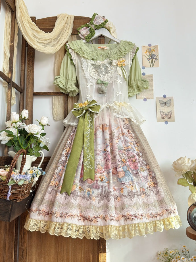 Spring Sheep Pastoral Lolita Printed JSK Dress