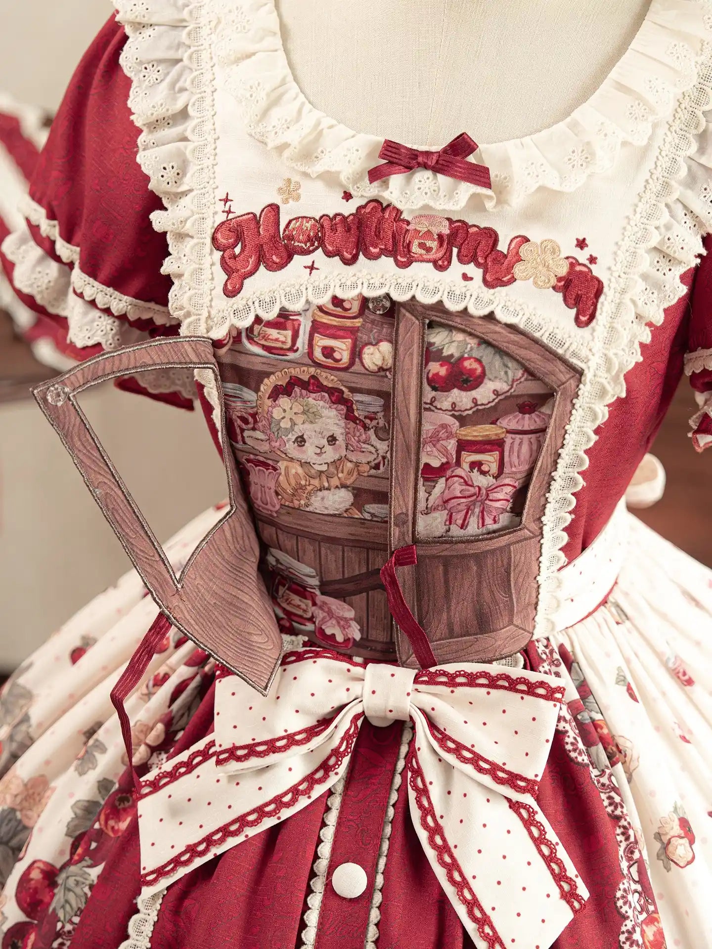 Hawthorn Berry Jam Doll Print Vintage Sweet Lolita OP/JSK Dress