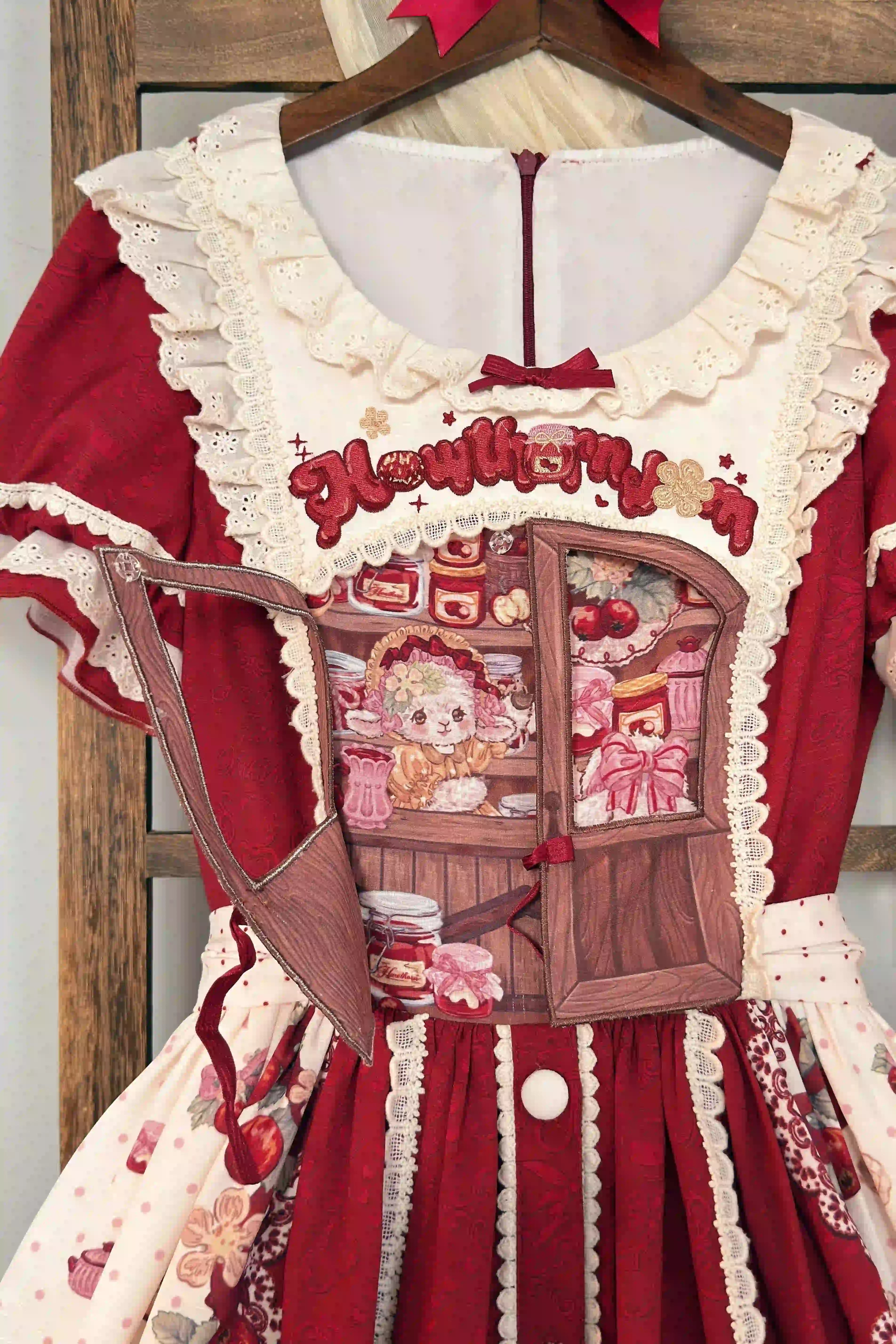 Hawthorn Berry Jam Doll Print Vintage Sweet Lolita OP/JSK Dress