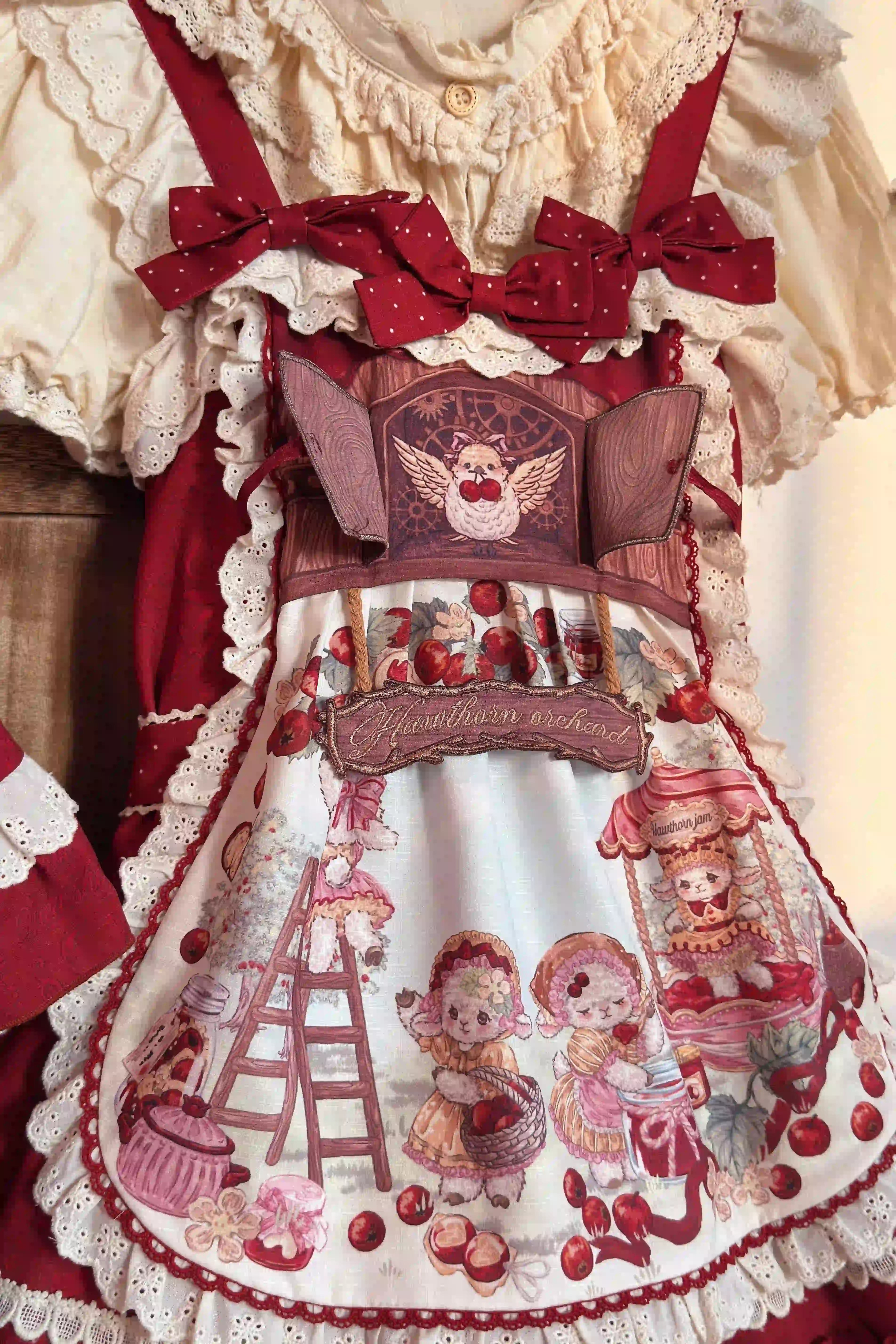 Hawthorn Berry Jam Doll Print Vintage Sweet Lolita OP/JSK Dress