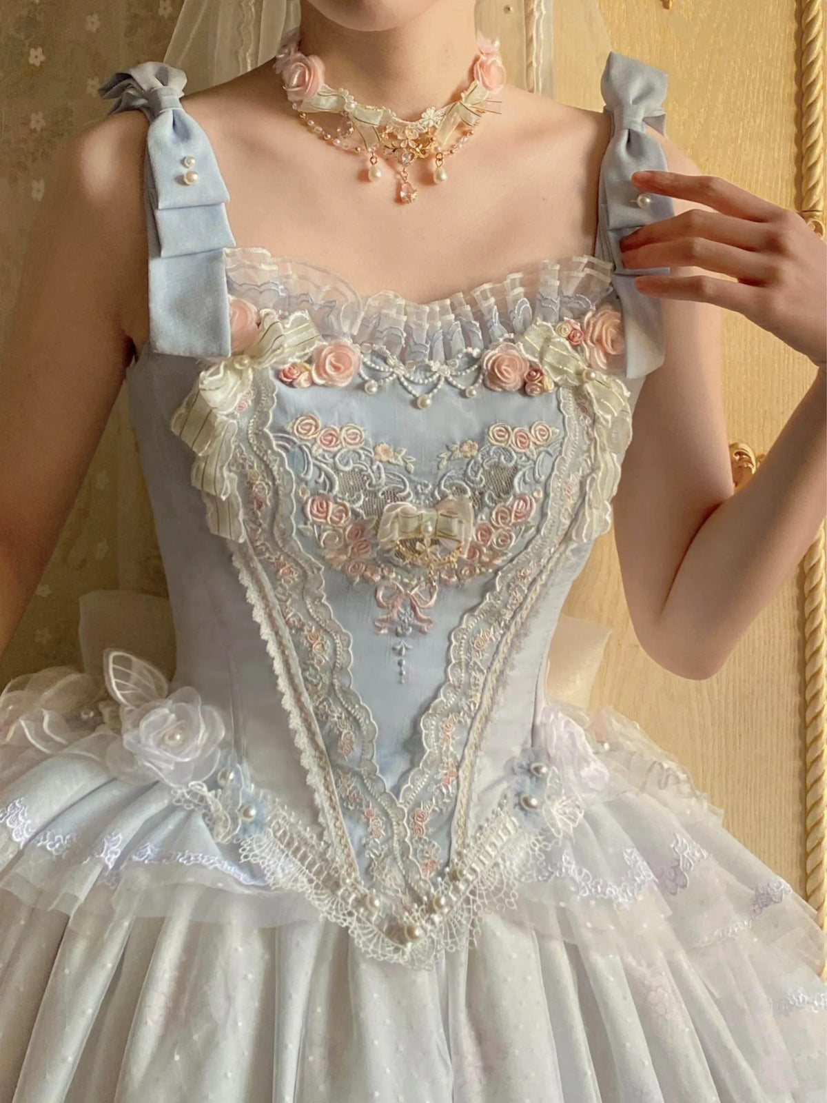 [In Stock] Dream Dance Lolita Wedding Embroidery Corset