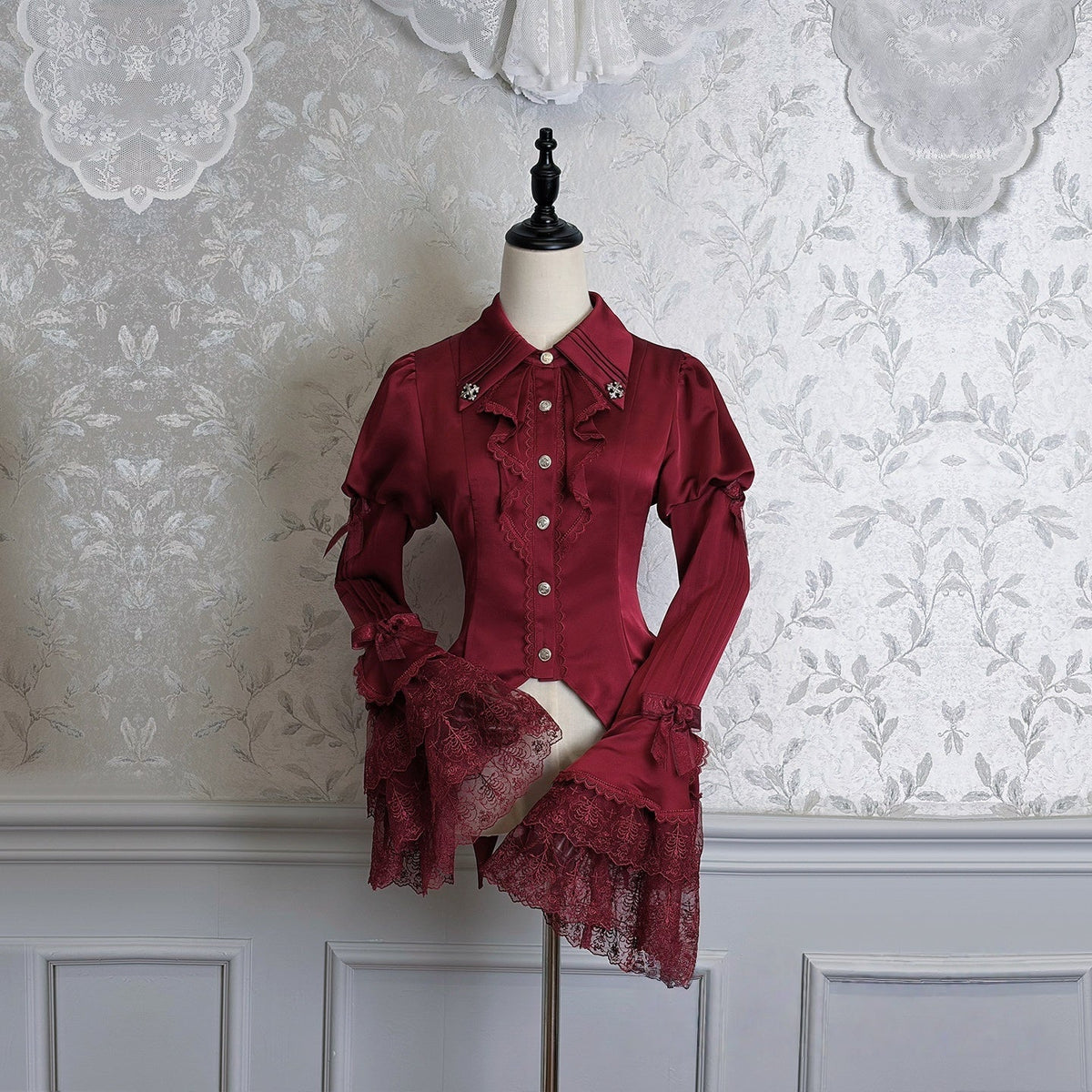 Dark Mist Banquet Gothic Suspender Dress & Blouse Set - LolitaEra