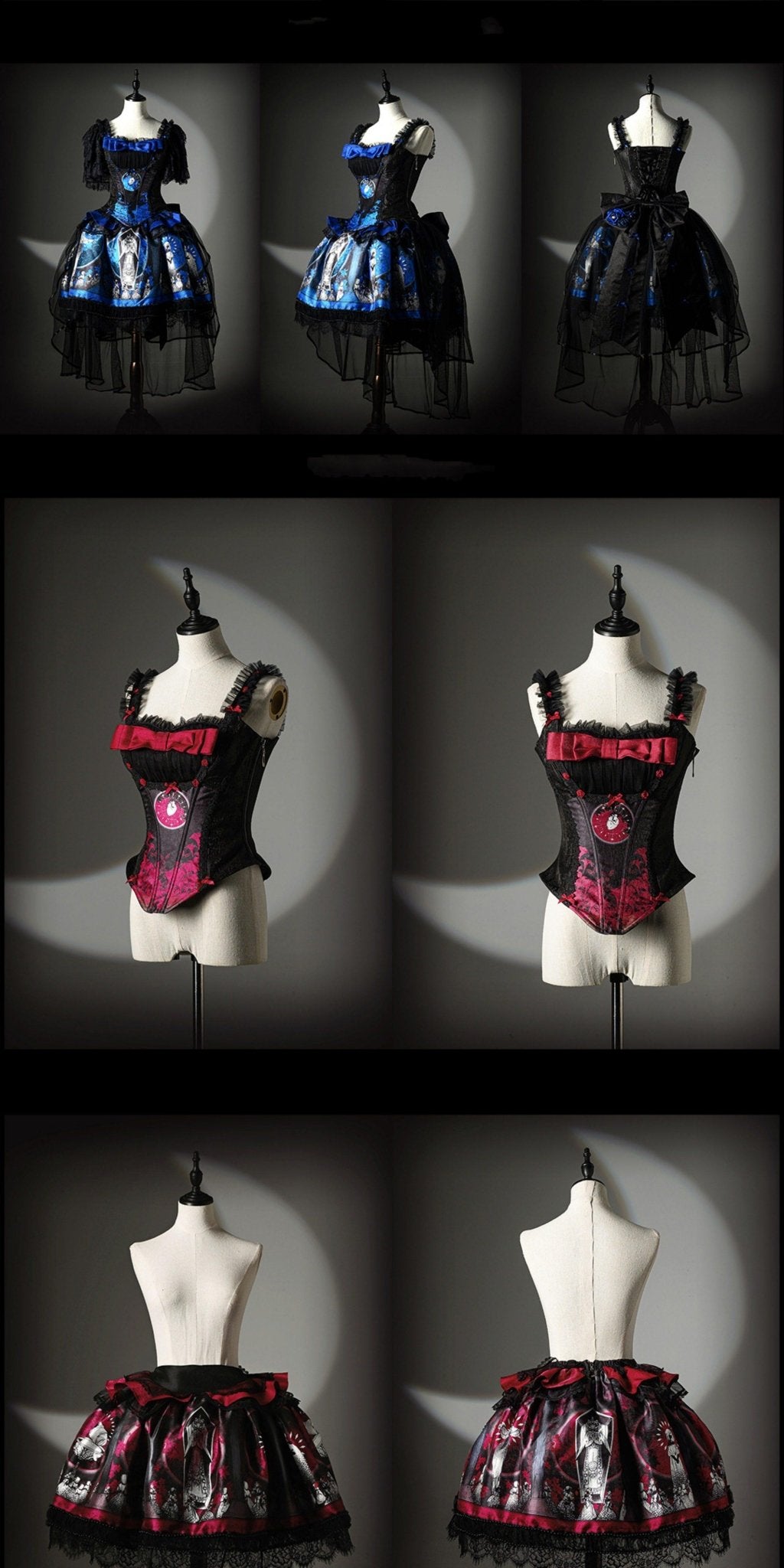 Dark Moon Corridor Gothic Lolita Set 1215 - LolitaEraFour - Piece Red SetSDark Moon Corridor Gothic Lolita Set 1215