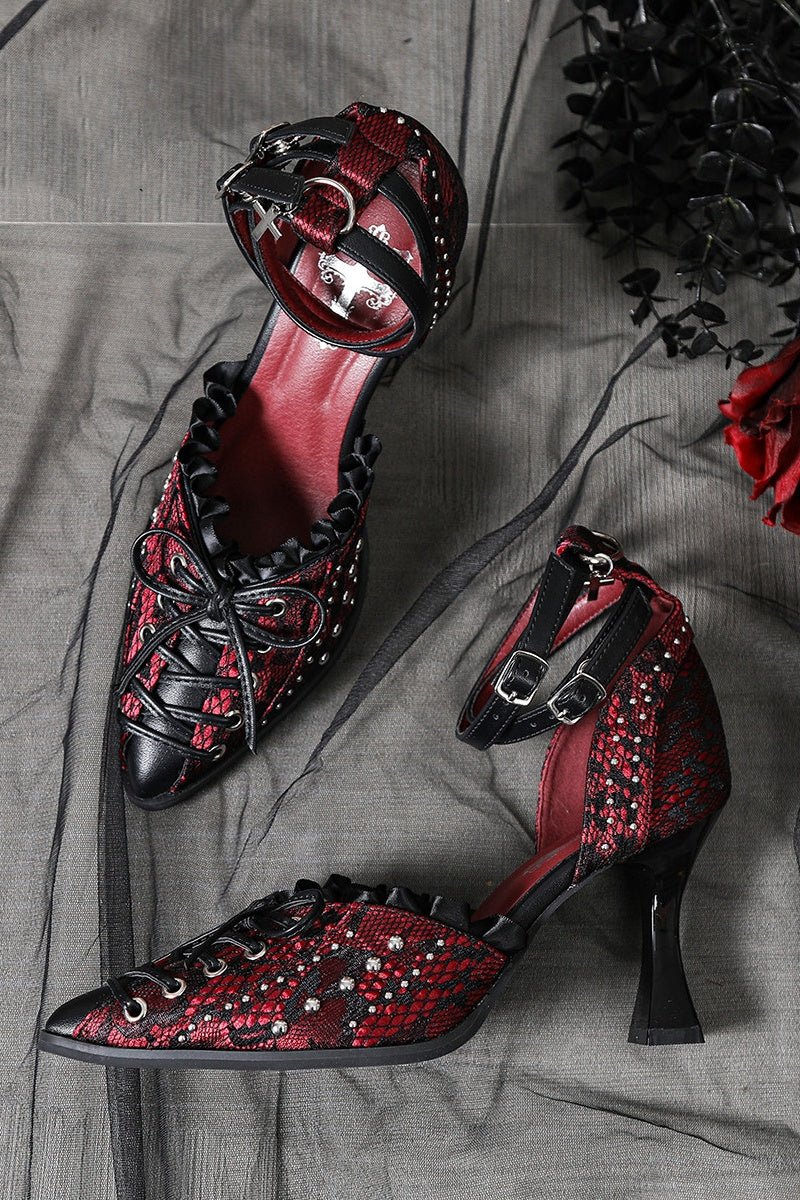 Dark Night Baroness Gothic Heels LE5115 - LolitaEraRed Set34Dark Night Baroness Gothic Heels LE5115