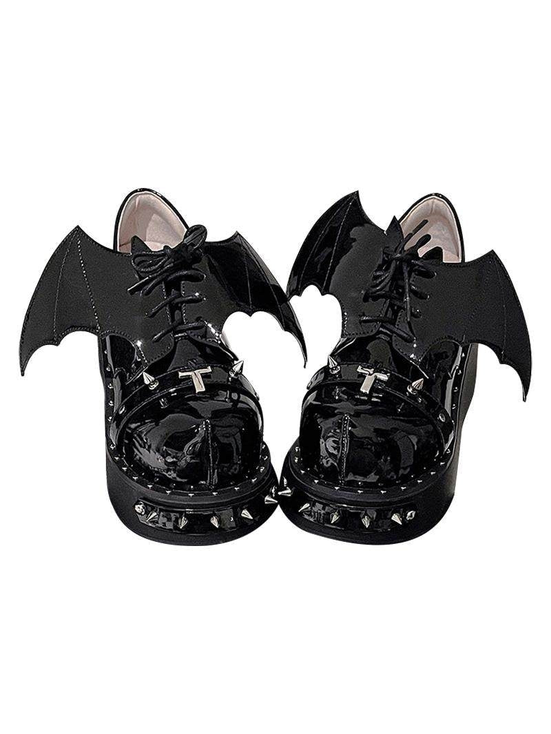 Dark Night Earl Punk Dark Platform Shoes LE5113 - LolitaEraBlack Set34Dark Night Earl Punk Dark Platform Shoes LE5113