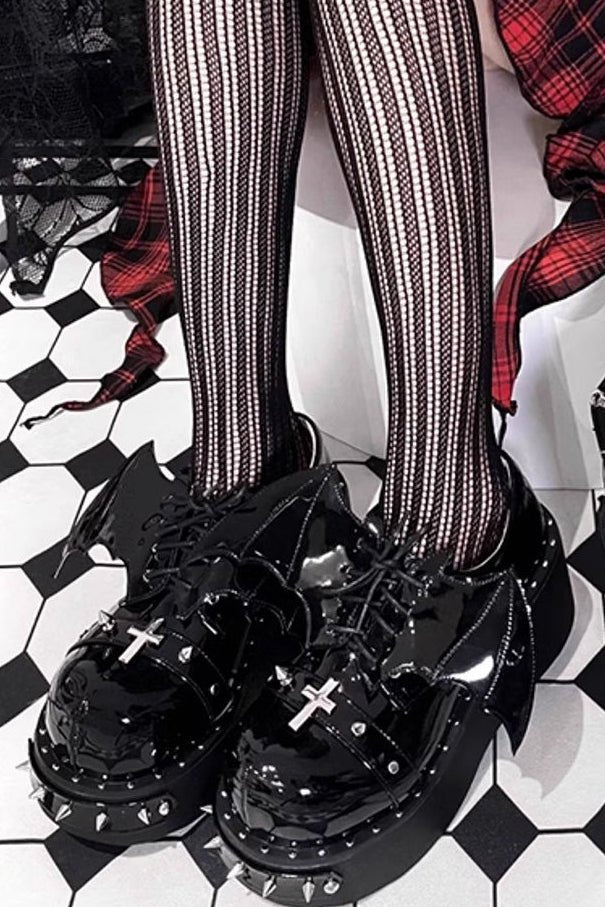Dark Night Earl Punk Dark Platform Shoes LE5113 - LolitaEraBlack Set34Dark Night Earl Punk Dark Platform Shoes LE5113