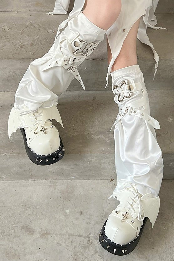 Dark Night Earl Punk Dark Platform Shoes LE5113 - LolitaEraWhite34Dark Night Earl Punk Dark Platform Shoes LE5113