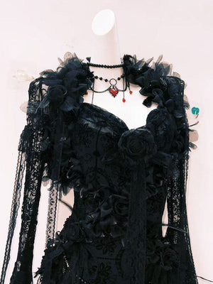 Dark Poem Gothic Lace Dress - LolitaEraOutwearSDark Poem Gothic Lace Dress