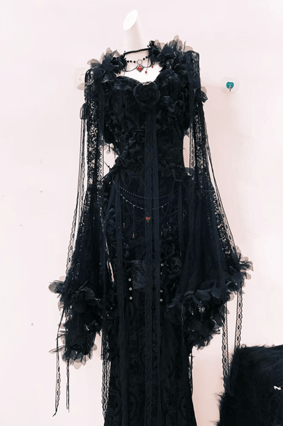 Dark Poem Gothic Lace Dress - LolitaEraBlack DressSDark Poem Gothic Lace Dress