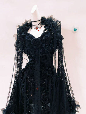 Dark Poem Gothic Lace Dress - LolitaEraBlack DressSDark Poem Gothic Lace Dress