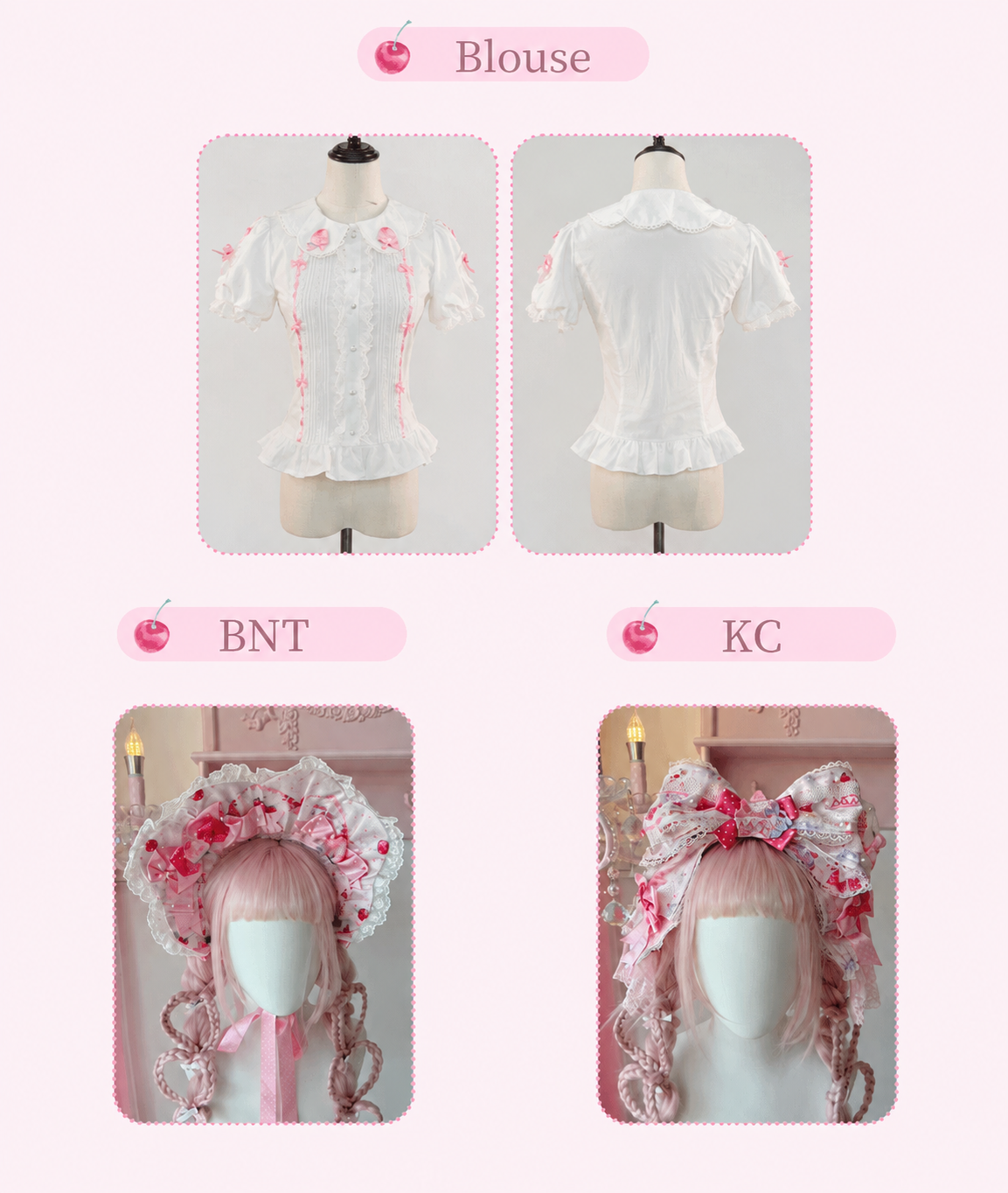 Cherry Cake Lolita Original Sweet Pink Print JSK & Dress Set