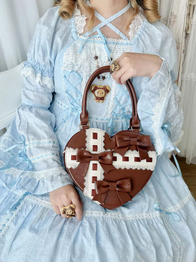 Heart Gift Box Lolita Brown & Black Handbag