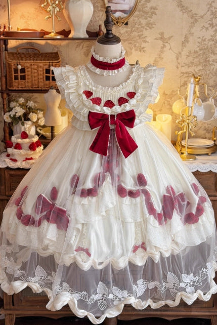 Strawberry Cream Cake White Sweet Lolita OP Set