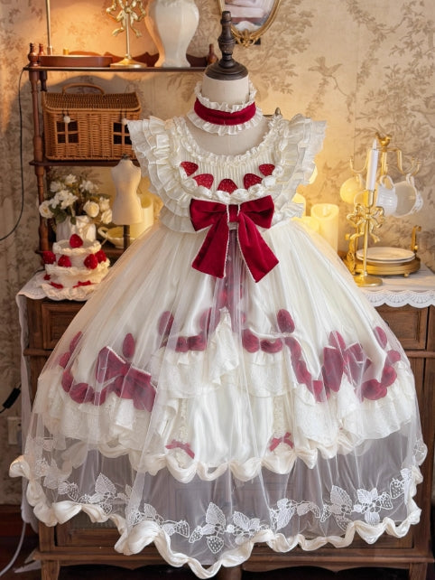 Strawberry Cream Cake Lolita OP Dress Set