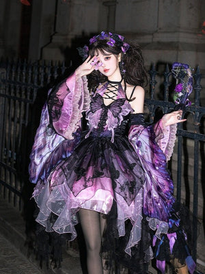 Dead - Leaf Butterfly Gothic Lolita JSK Dress - LolitaEraFull SetSDead - Leaf Butterfly Gothic Lolita JSK Dress