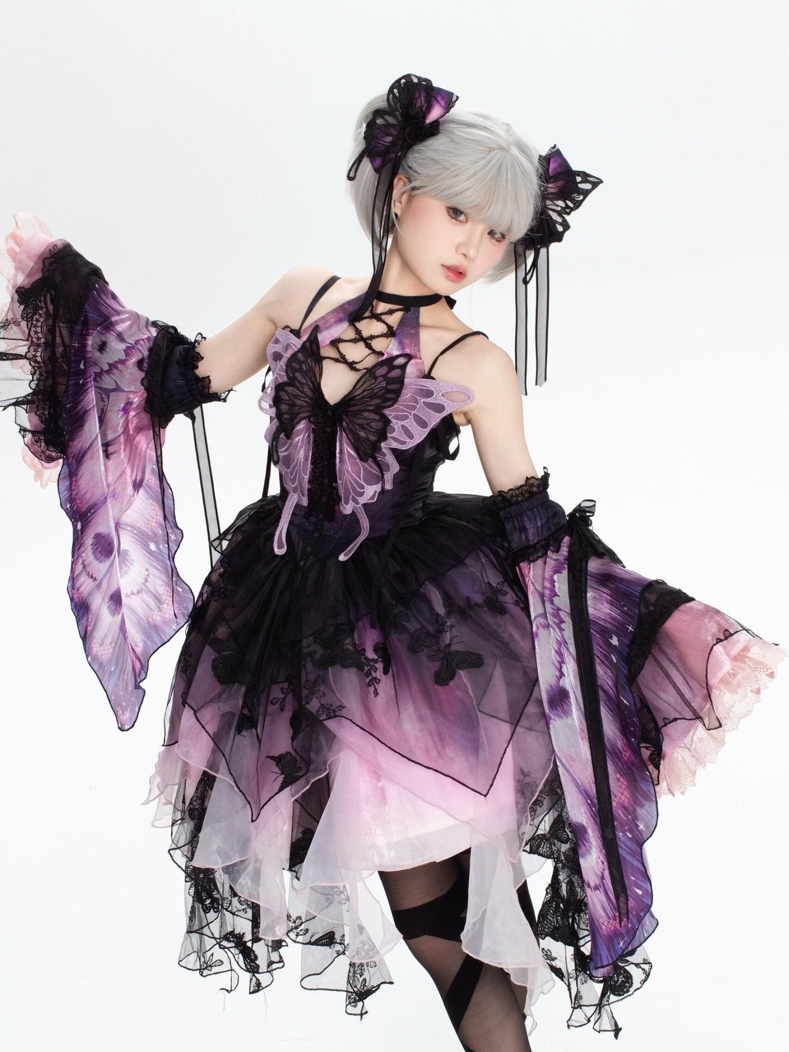 Dead - Leaf Butterfly Gothic Lolita JSK Dress - LolitaEraPurple JSKSDead - Leaf Butterfly Gothic Lolita JSK Dress