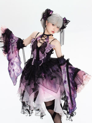 Dead - Leaf Butterfly Gothic Lolita JSK Dress - LolitaEraPurple JSKSDead - Leaf Butterfly Gothic Lolita JSK Dress