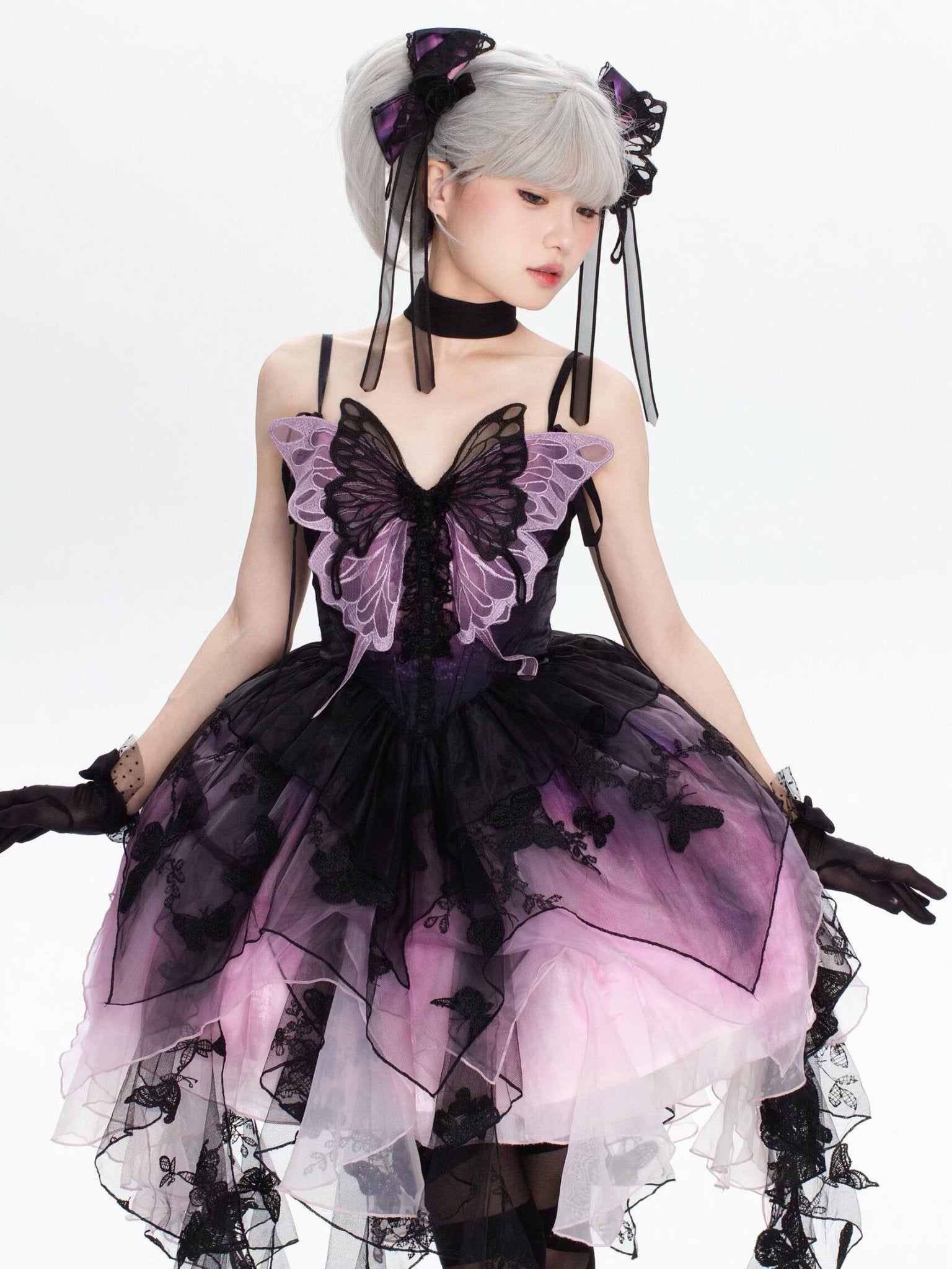 Dead - Leaf Butterfly Gothic Lolita JSK Dress - LolitaEraPurple JSKSDead - Leaf Butterfly Gothic Lolita JSK Dress