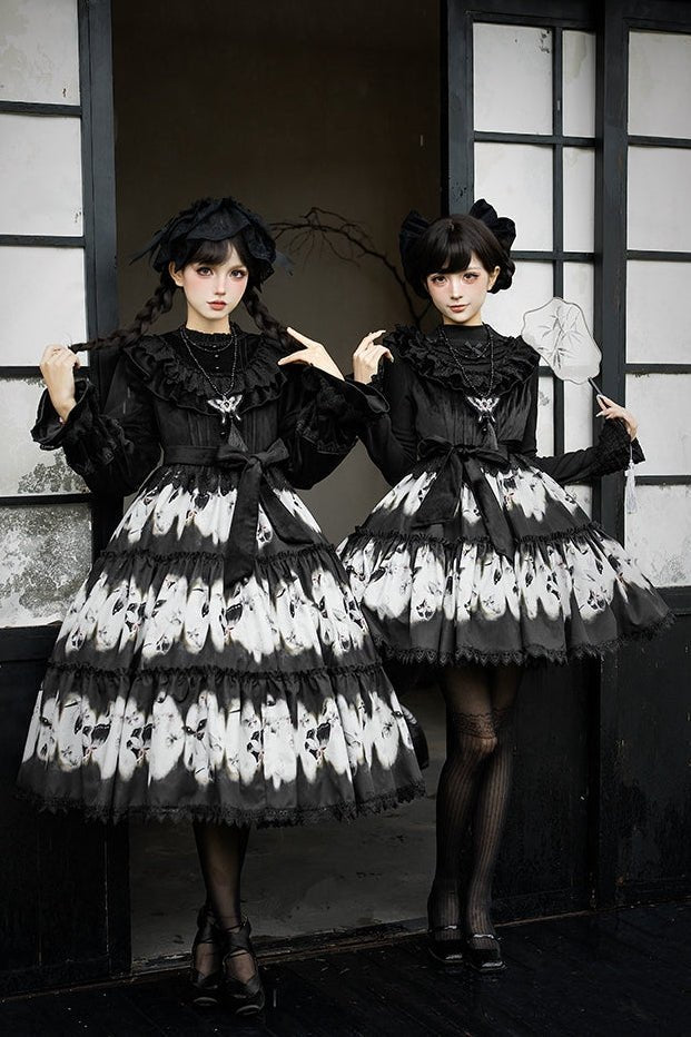 Dead Leaf Butterfly Pattern Lolita OP JSK - LolitaEraJSK SetSDead Leaf Butterfly Pattern Lolita OP JSK