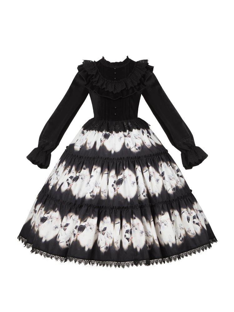 Dead Leaf Butterfly Pattern Lolita OP JSK - LolitaEraOP SetSDead Leaf Butterfly Pattern Lolita OP JSK