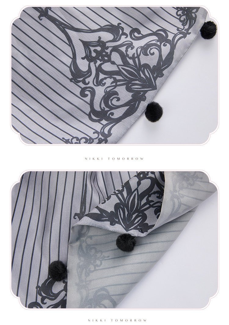 Deer Comes With Dreams Silver Black Lace Lolita JSK - LolitaEraBlack SetXSDeer Comes With Dreams Silver Black Lace Lolita JSK