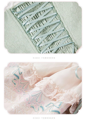 Deer Leaping Through Dreams Lolita Lace Train JSK - LolitaEraSetXSDeer Leaping Through Dreams Lolita Lace Train JSK